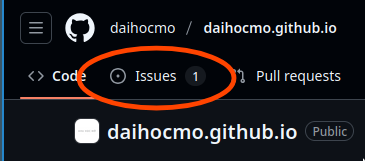 Mở Issue